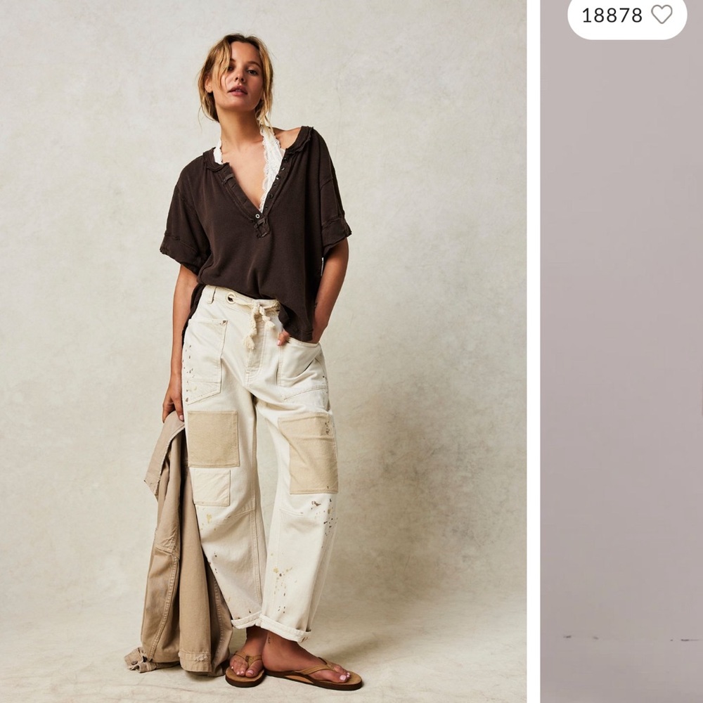 Free people We the Free moxie pull-on barrel jeans